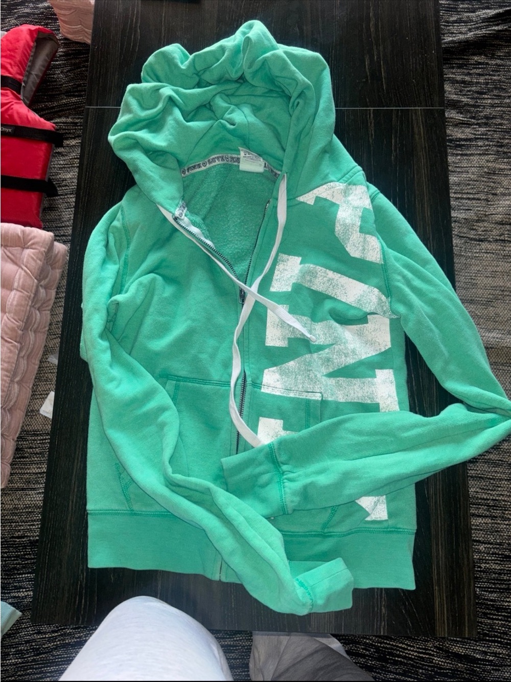 PINK Victoria's Secret Mint Green Zip-Up Hoodie
